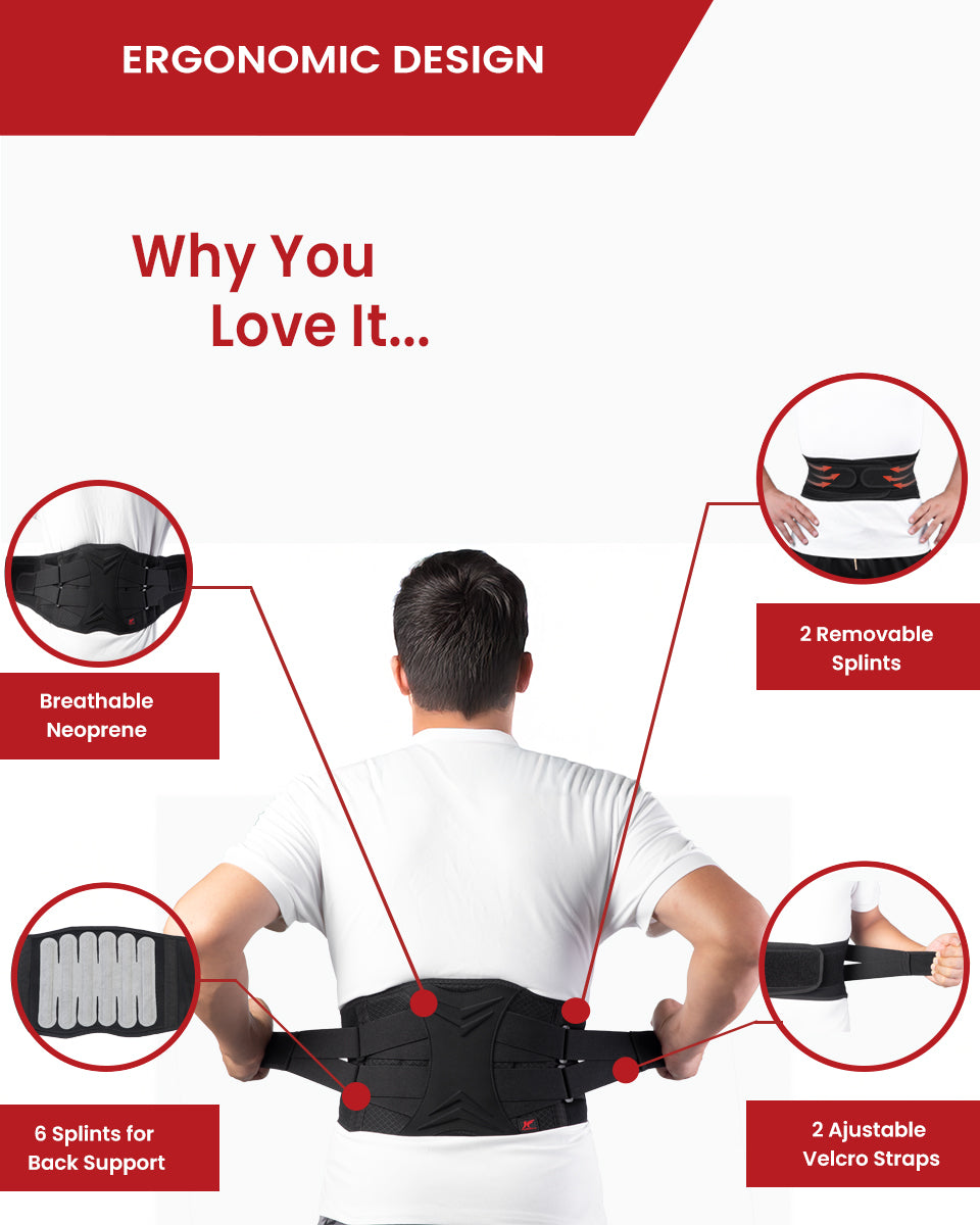 Back Brace Adjustable for Lower Back Pain Relief B05