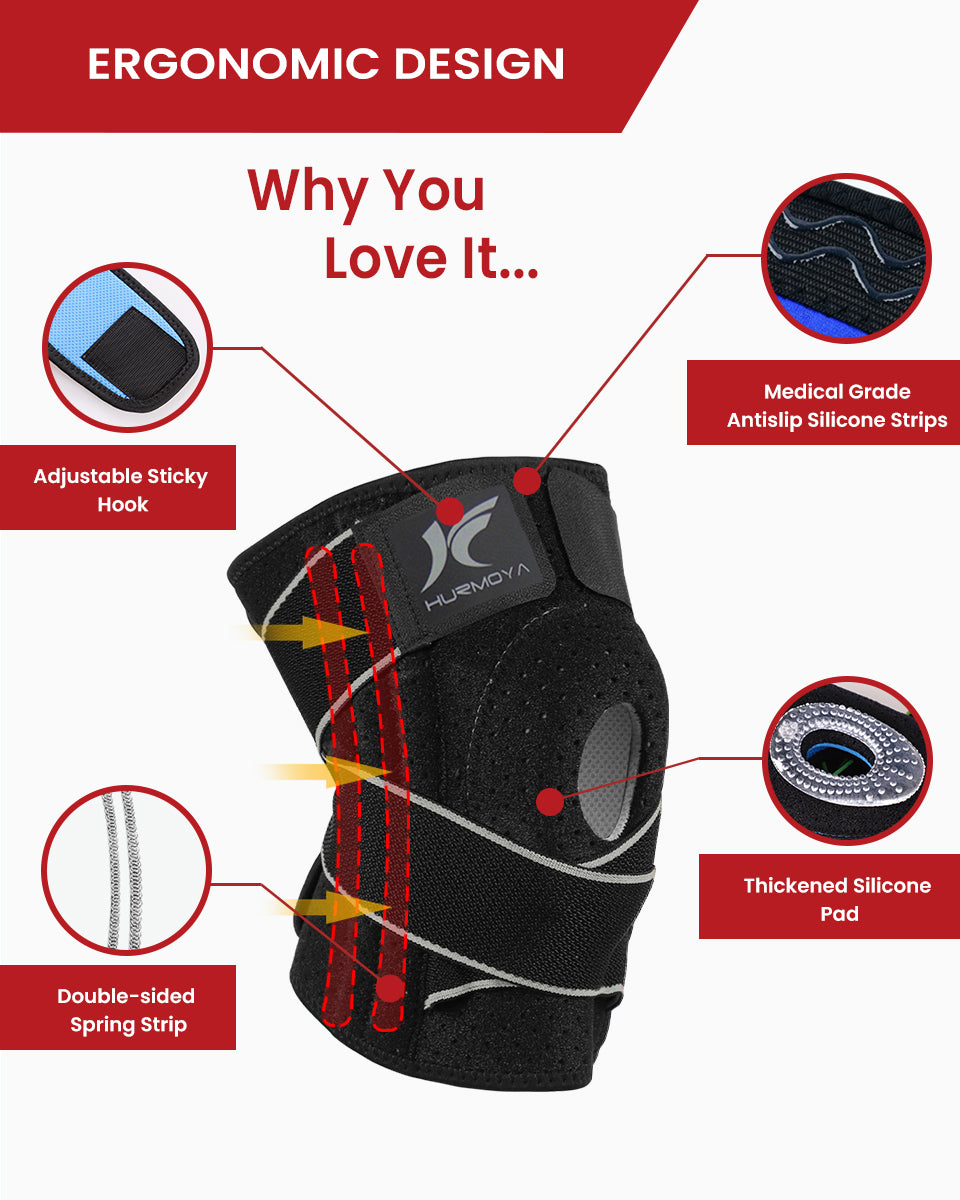 Knee Brace with Patella Gel Pad & Side Stabilizers K02